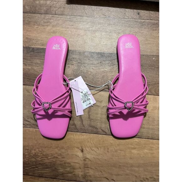 Wild Fable Pink Strappy Sandals With Heart Gem Woman’s Size 10 NEW - Picture 1 of 8